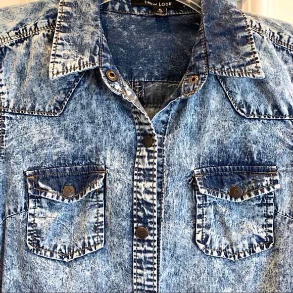 New Look Acid Washed Tunic Top S - Picture 3 of 11